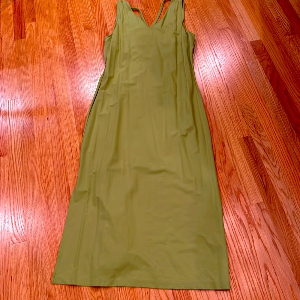 NWT Talbots jersey maxi criss cross  back. Bright green.  L